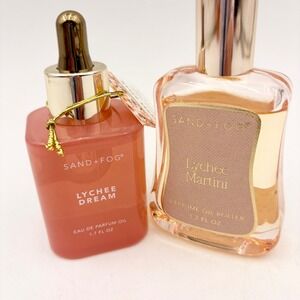Sand + Fog Lychee Dream & Lychee Martini Perfume Oil Set 1.7oz Each Duo New